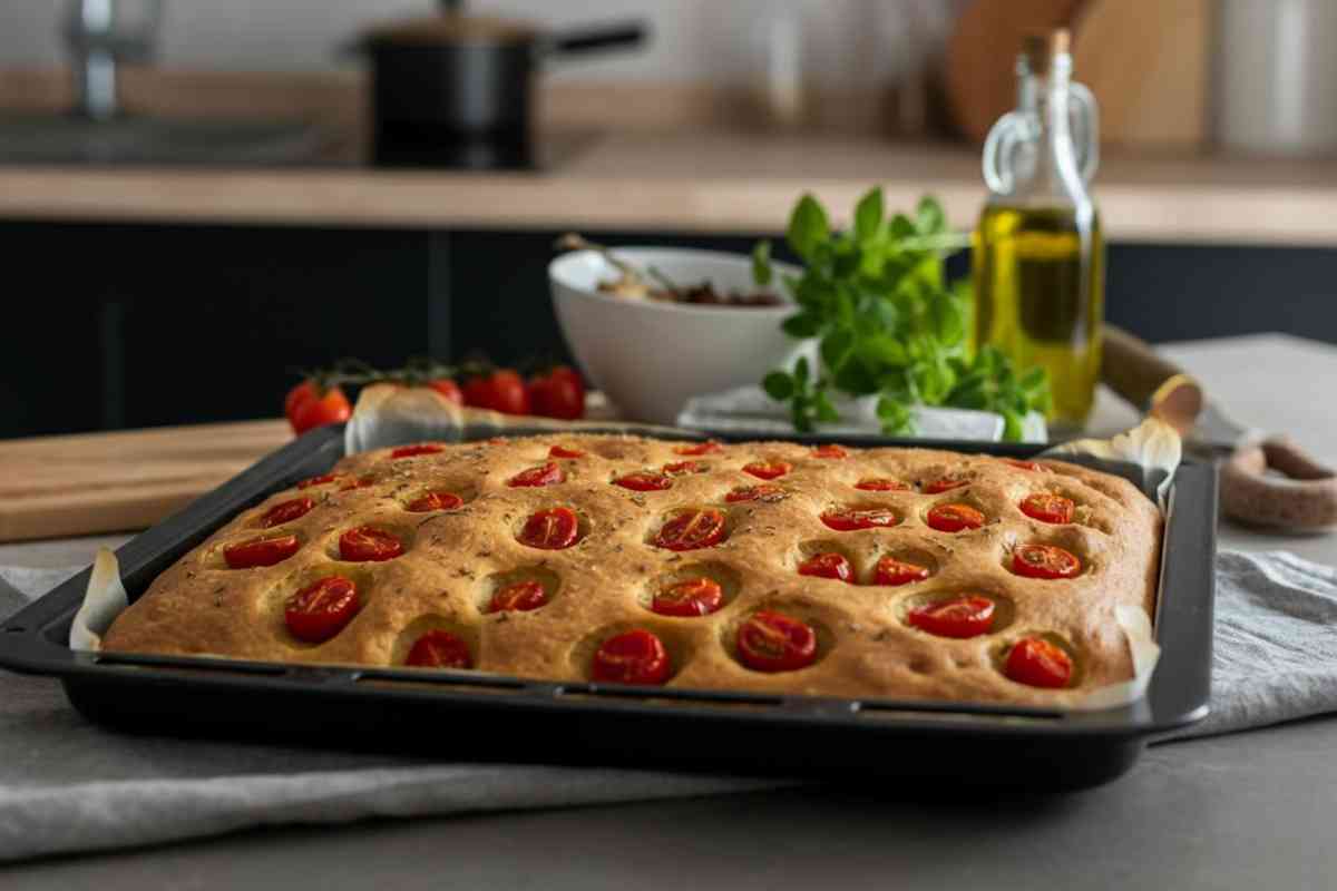 come fare la focaccia con pomodorini e origano