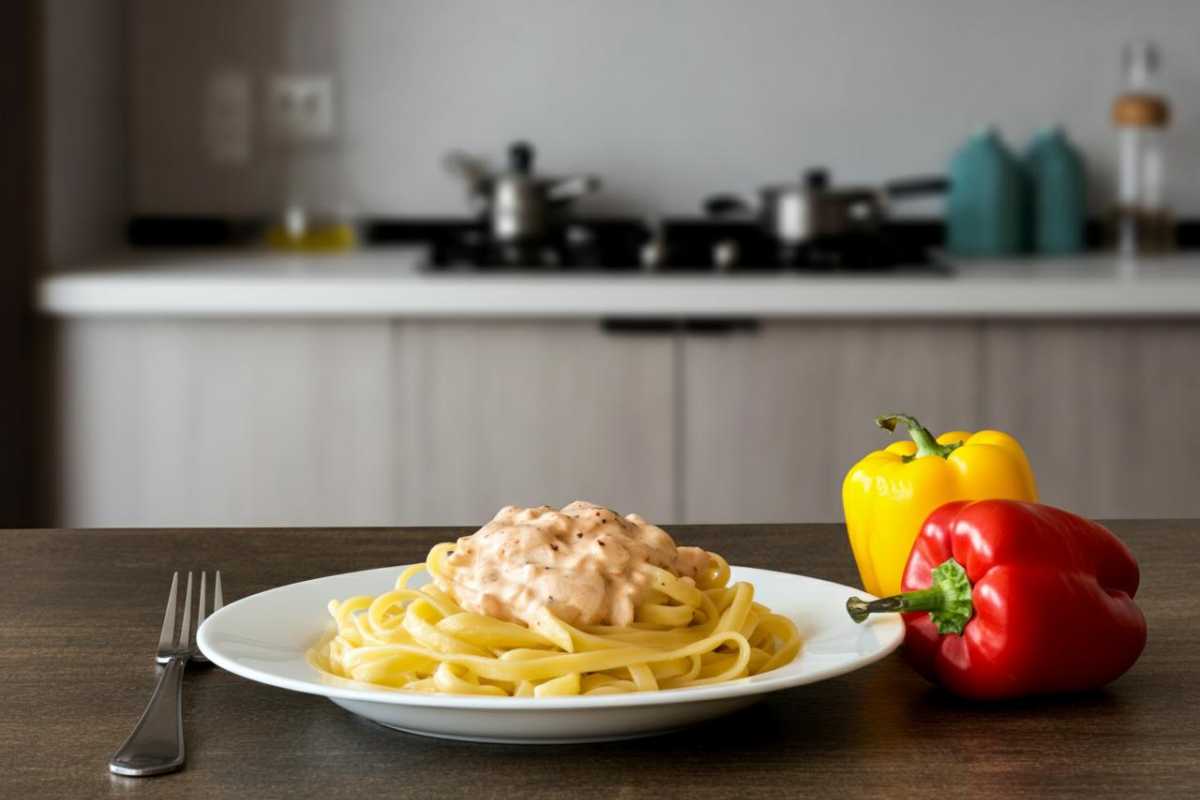 come fare la pasta con crema di peperoni e ricotta
